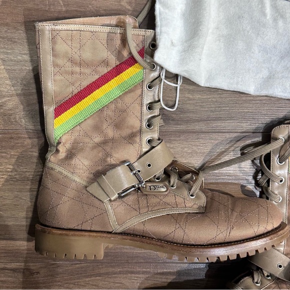 Extremely Rare / Vintage Christian Dior by John Galliano Rastafaree Combat Boots - Picture 3 of 5